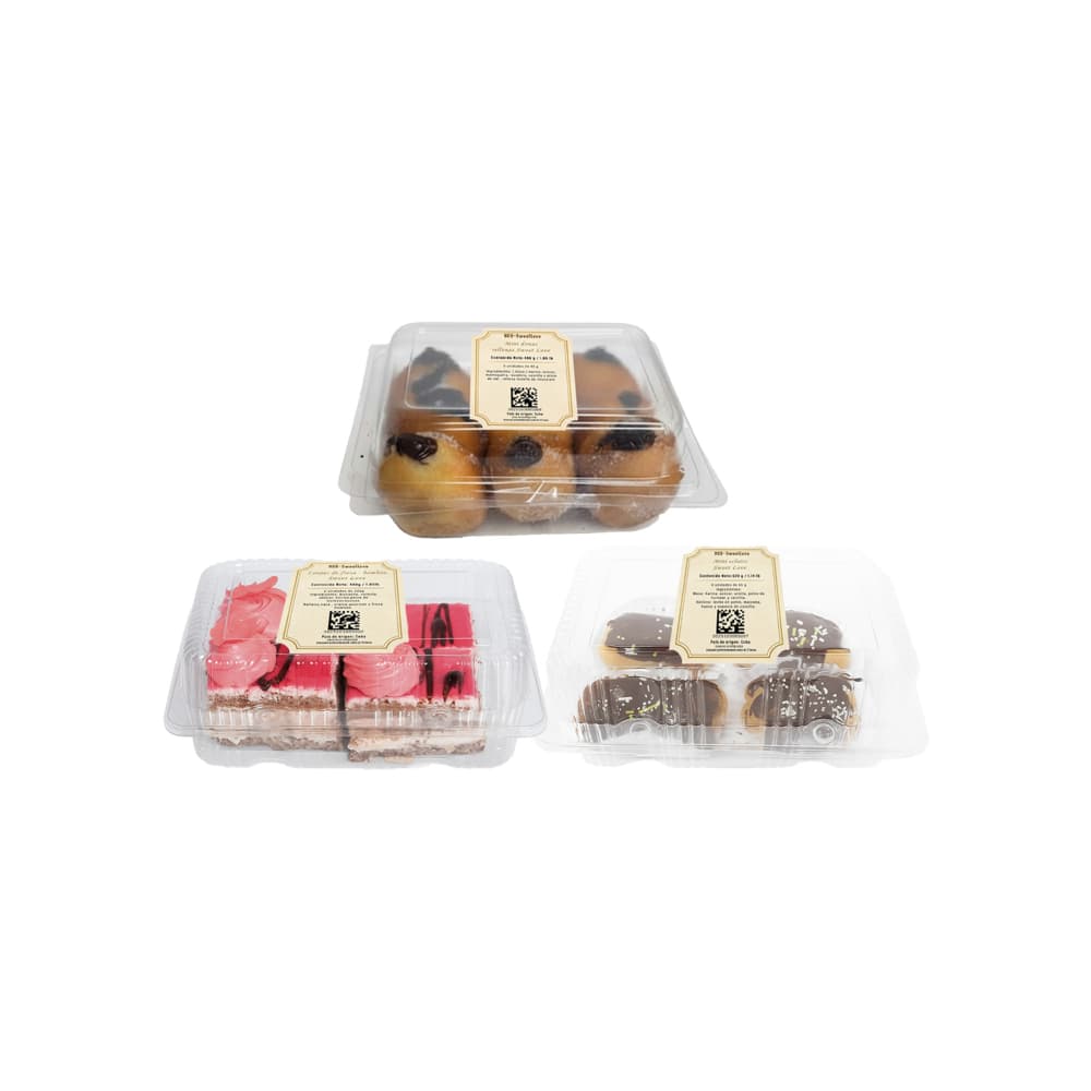 Sweet Love No.19: Mini eclairs + Lonjas de fresa - bombón +  Mini donas rellenas - Imagen 1