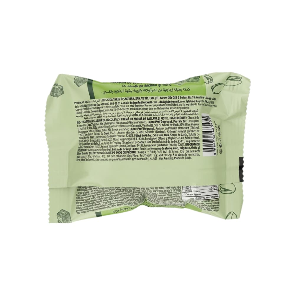 Pastel sabor pistacho cubierto de chocolate Baklawa Dr.Dads (40 g / 1.41 oz) - Miniatura 2