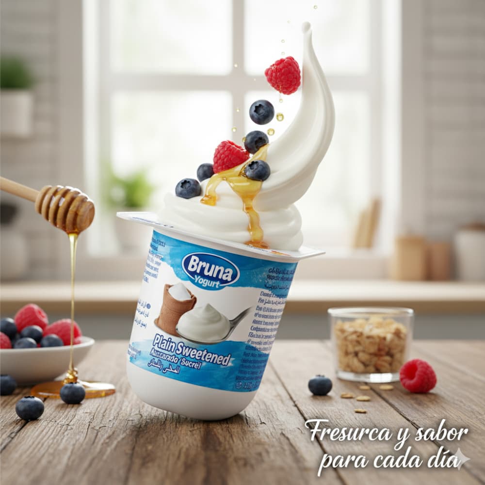 Yogurt pasteurizado natural azucarado Bruna (4 x 125 g / 4.41 oz) - Miniatura 5