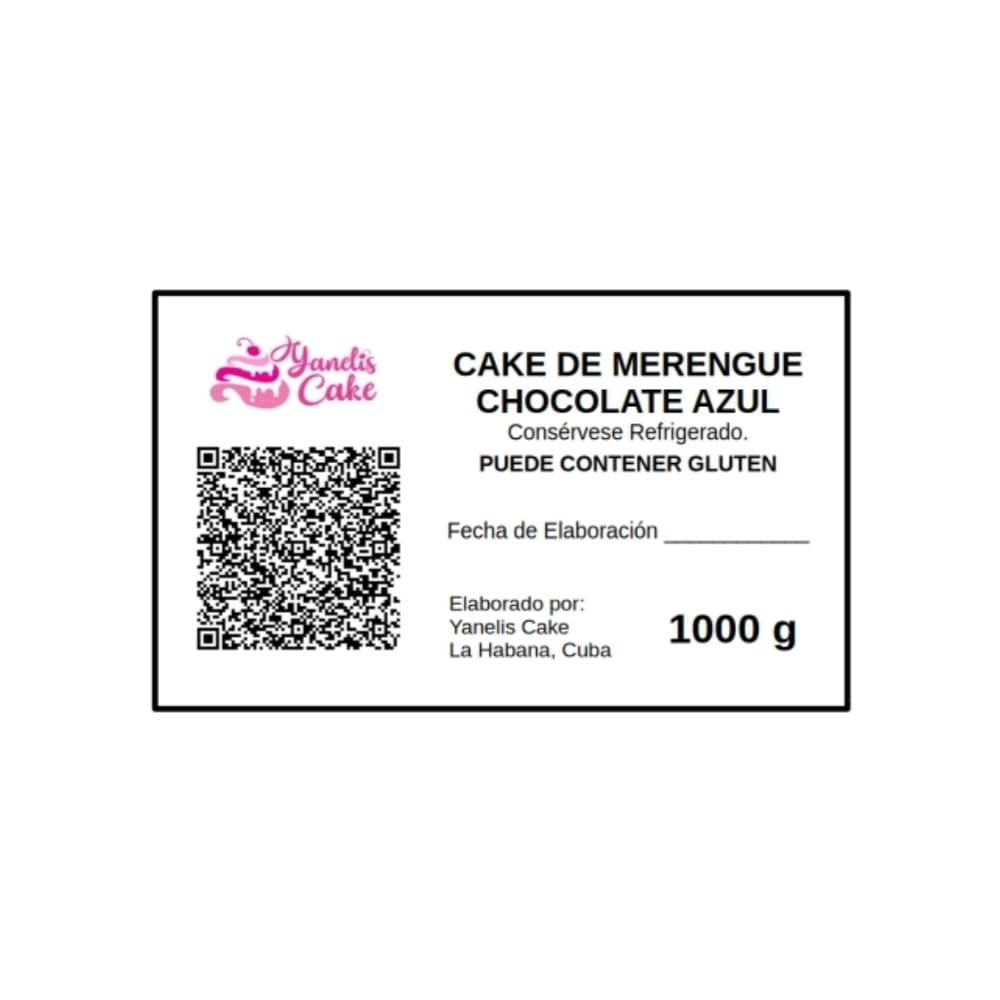 Cake de merengue chocolate azul Yanelis Cake (6 comensales) - Miniatura 3