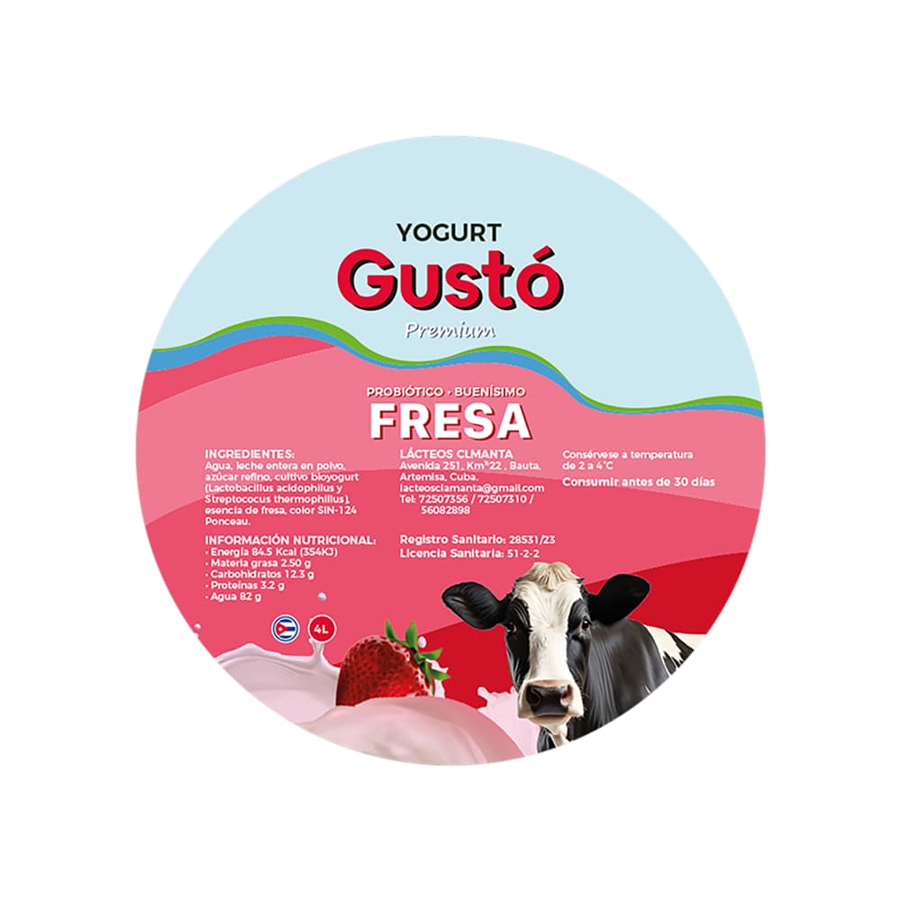 Yogur Probiótico Premium de fresa Gustó (4 L) - Miniatura 3