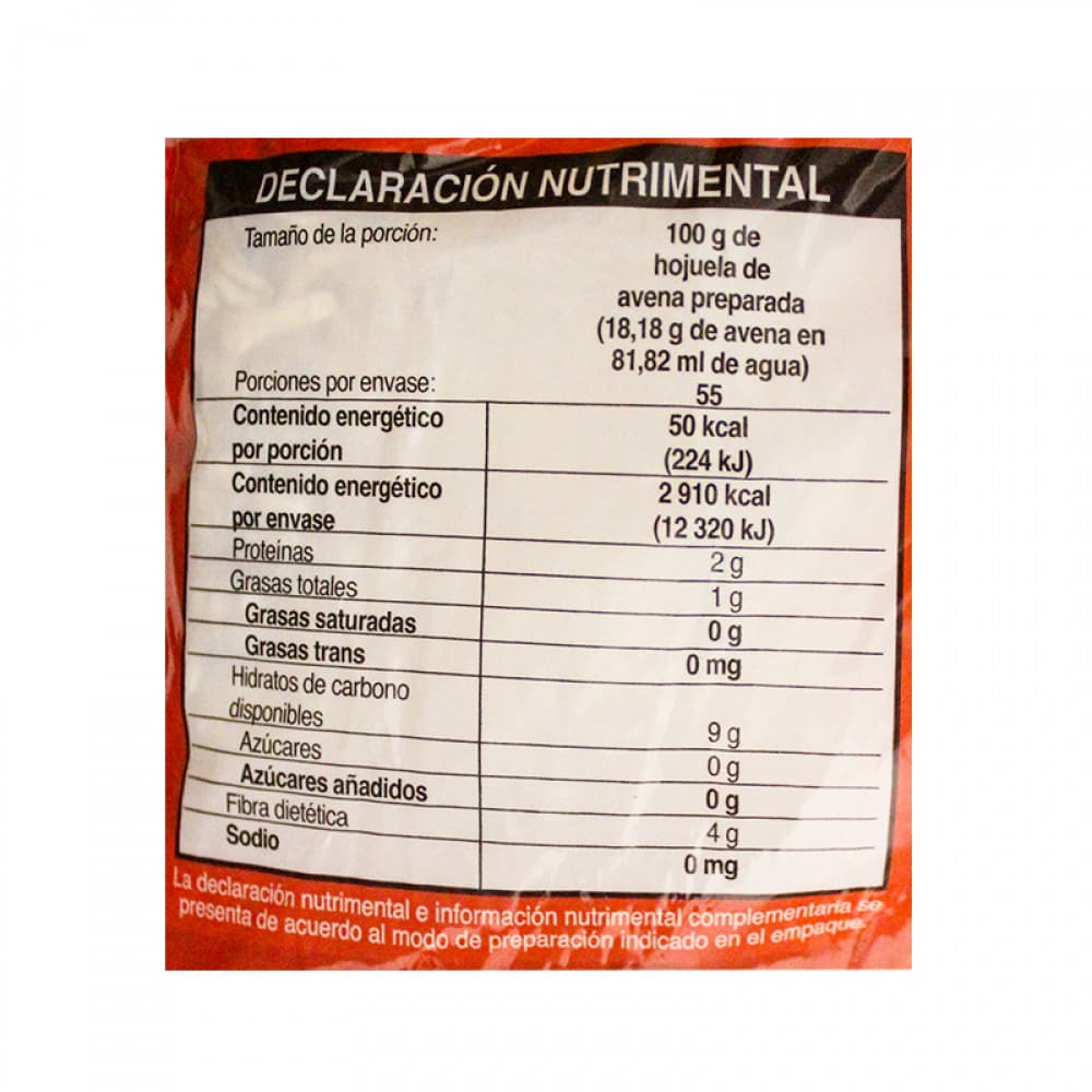 Hojuelas de avena integral Granvita (1kg / 2.2 lb) - Miniatura 3