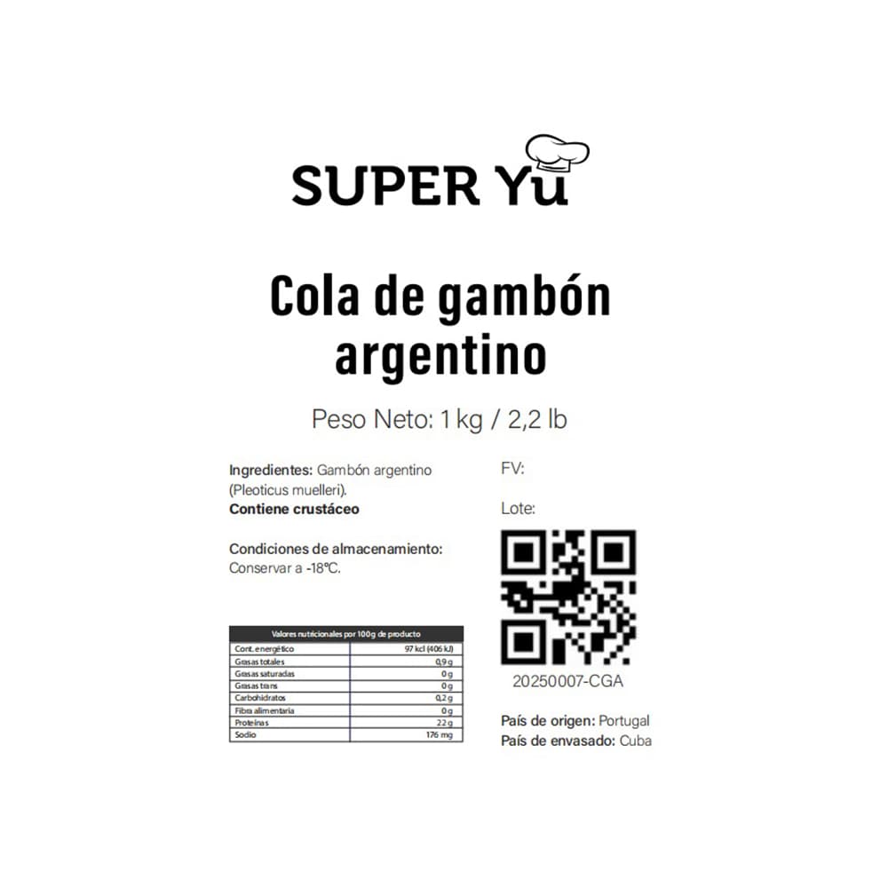 Cola de gambón argentino Super Yu (1 kg / 2.2 lb) - Miniatura 4