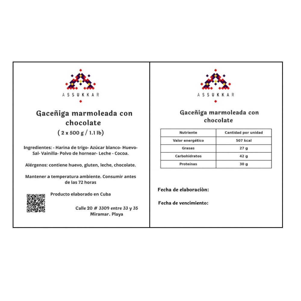 Gaceñiga marmolada con chocolate (2 x 500 g / 1.1 lb) - Miniatura 3