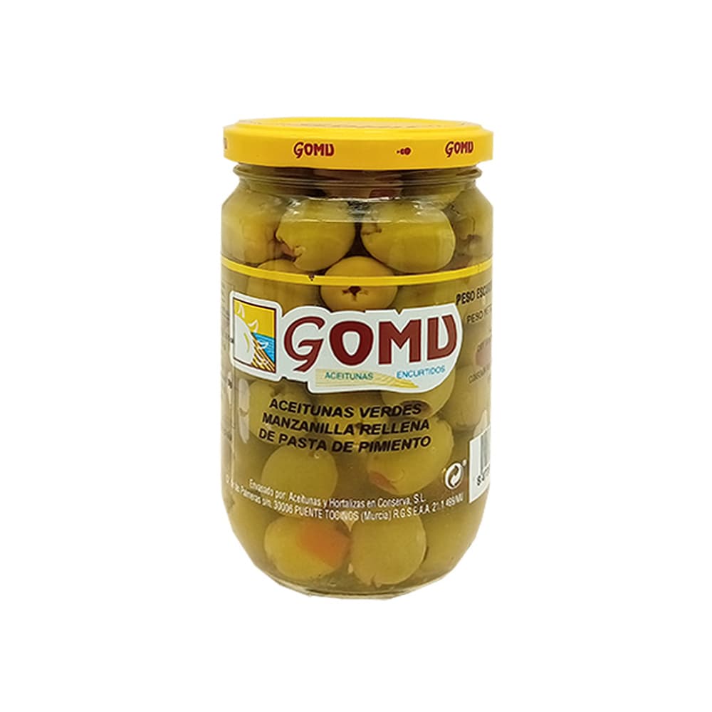 Aceitunas verdes rellenas de pasta de pimiento Gomu (300 g / 10.58 oz) - Miniatura 4
