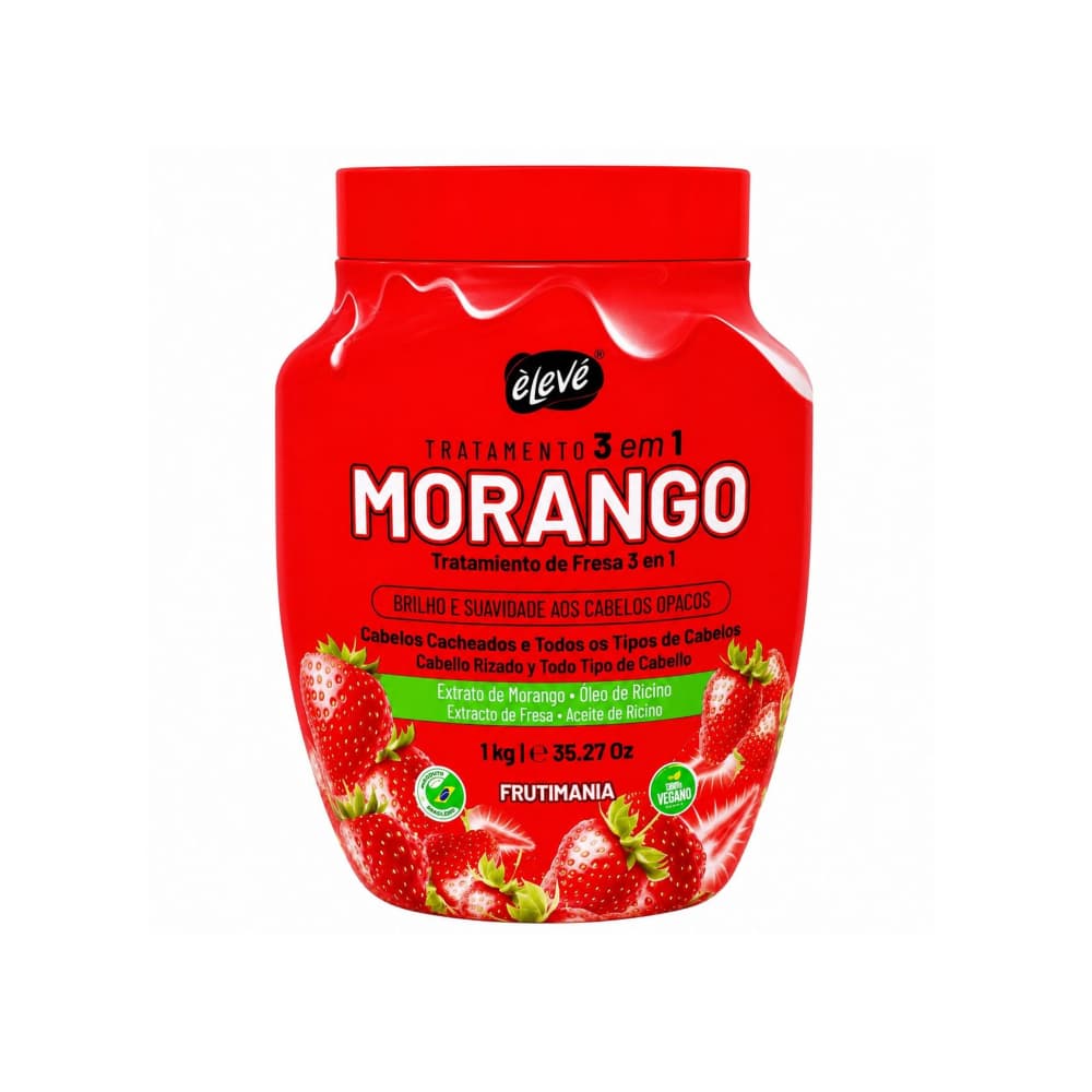 Tratamiento de fresa 3 en 1 para cabello rizado y todo tipo de cabello Morango Élevé (1 kg / 2.2 lb) - Miniatura 1
