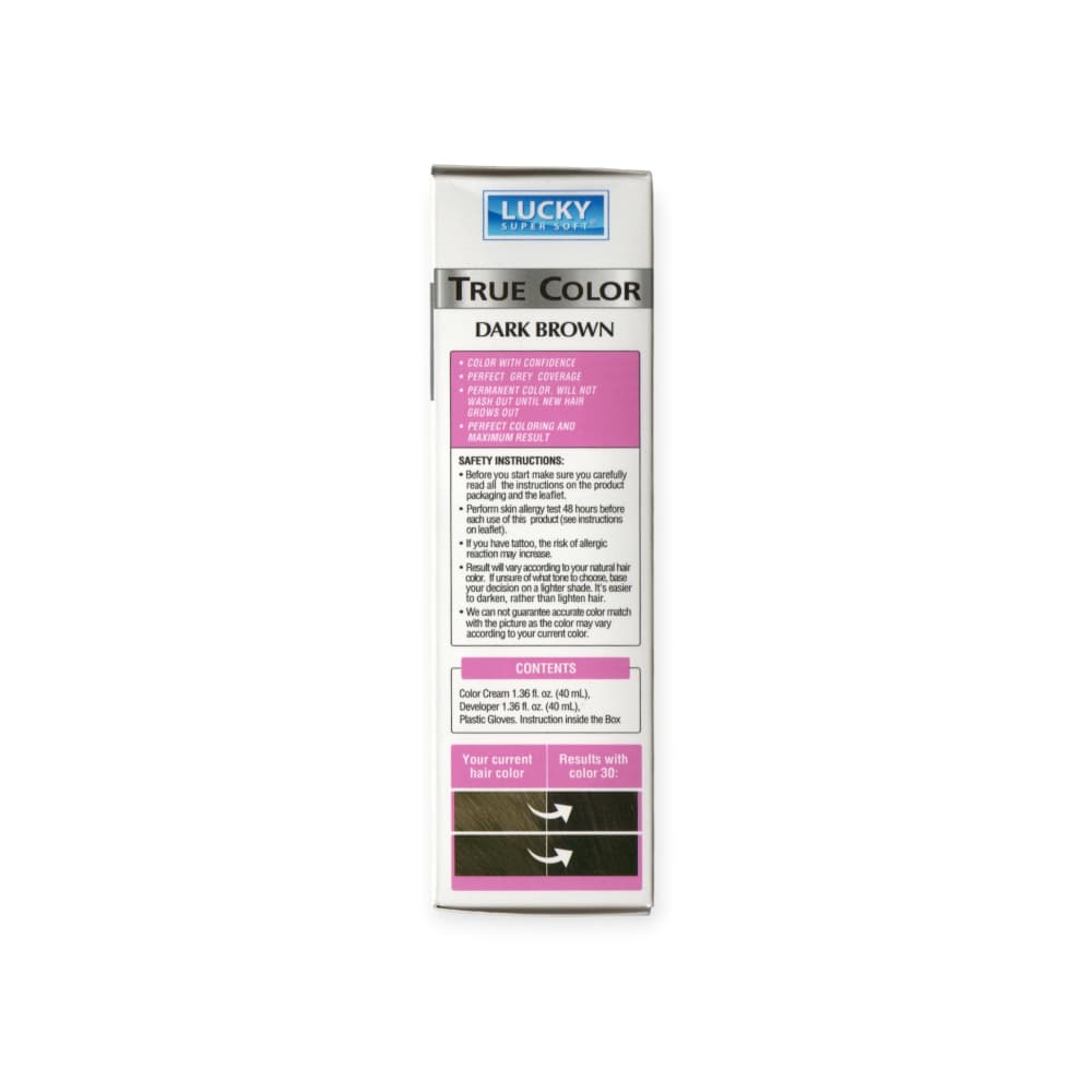 Tinte de cabello para mujer color castaño oscuro #30 Lucky Super Soft (40 ml / 1.36 fl. oz) - Miniatura 3