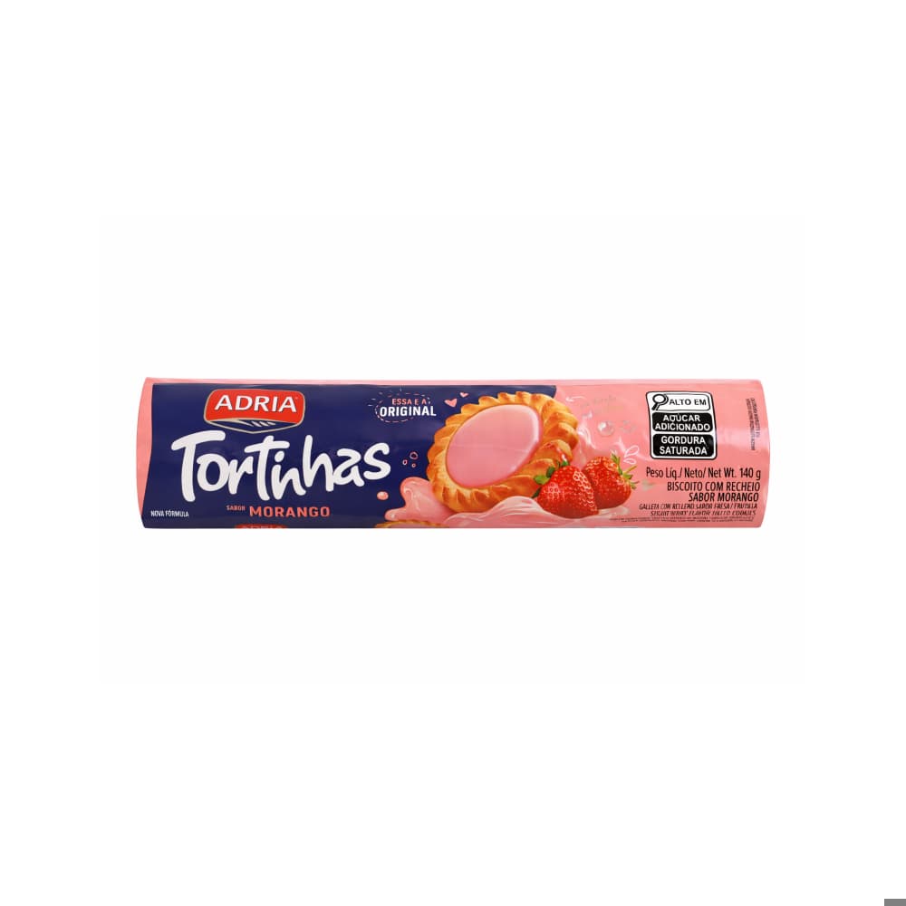 Galletas con relleno sabor fresa Tortinhas Adria (140 g / 4.94 oz) - Miniatura 1