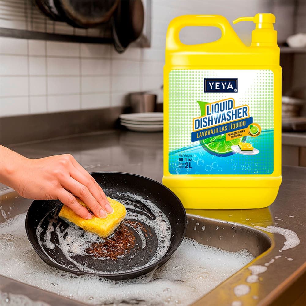 Lavavajillas líquido con aroma a limón fórmula concentrada YEYA (2 L) - Miniatura 2