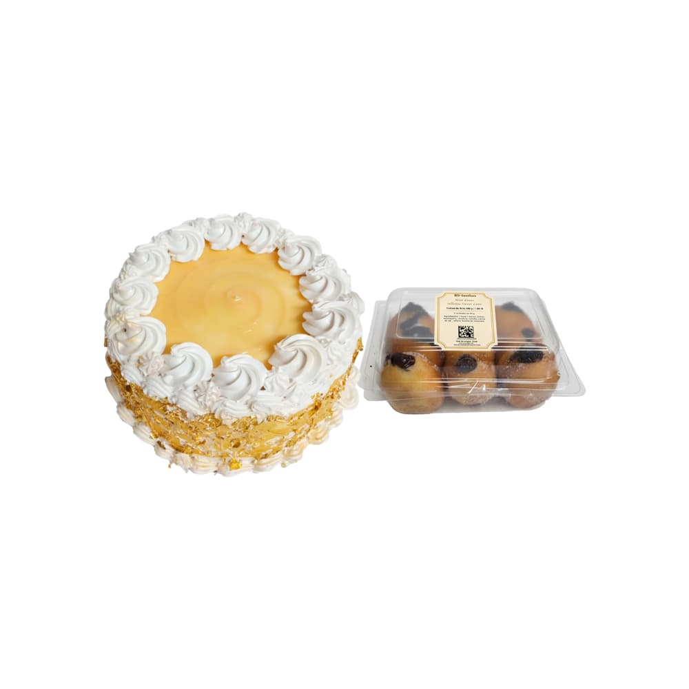 Sweet Love No.24: Cake dorado 3 leches para mamá + Mini donas rellenas - Imagen 1