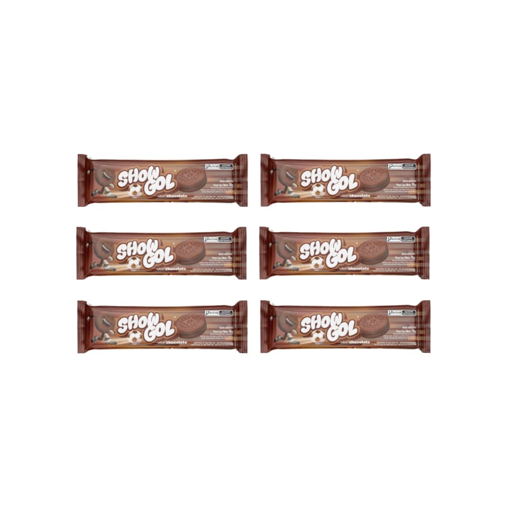 Galletas sabor chocolate rellenas con crema sabor a chocolate Show Gol (6 x 76 g / 2.68 oz) - Miniatura 1