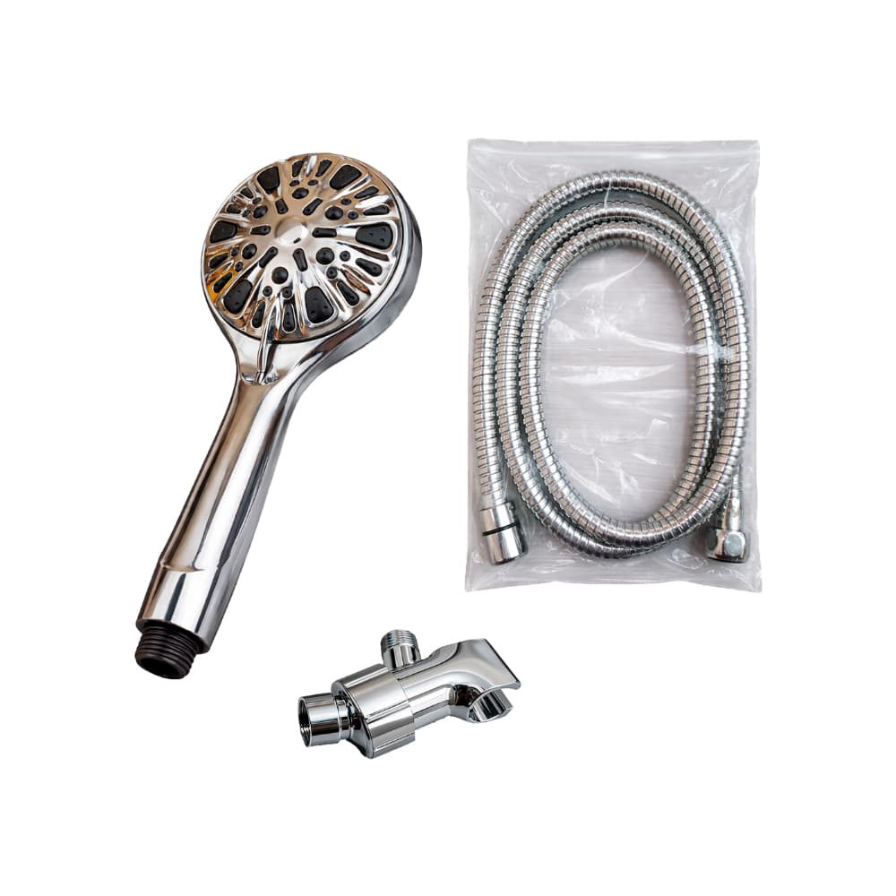 Ducha de mano de alta presión plateada (1 U) - Imagen 1