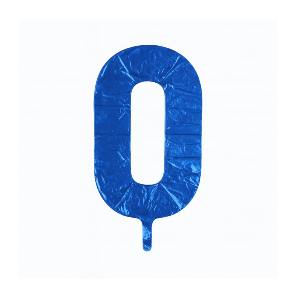 Globo azul número 0 Ballon (16 pulgadas) - Miniatura 3