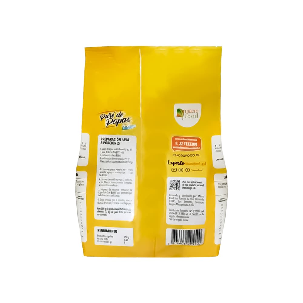 Puré de papa en escamas Macro Food (250 g / 8.81 oz) - Miniatura 2