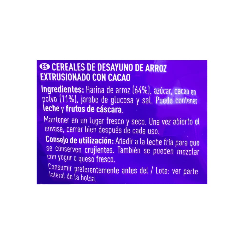 Cereal de arroz inflado con cacao (3 x 500 g / 1.1 lb) - Miniatura 4
