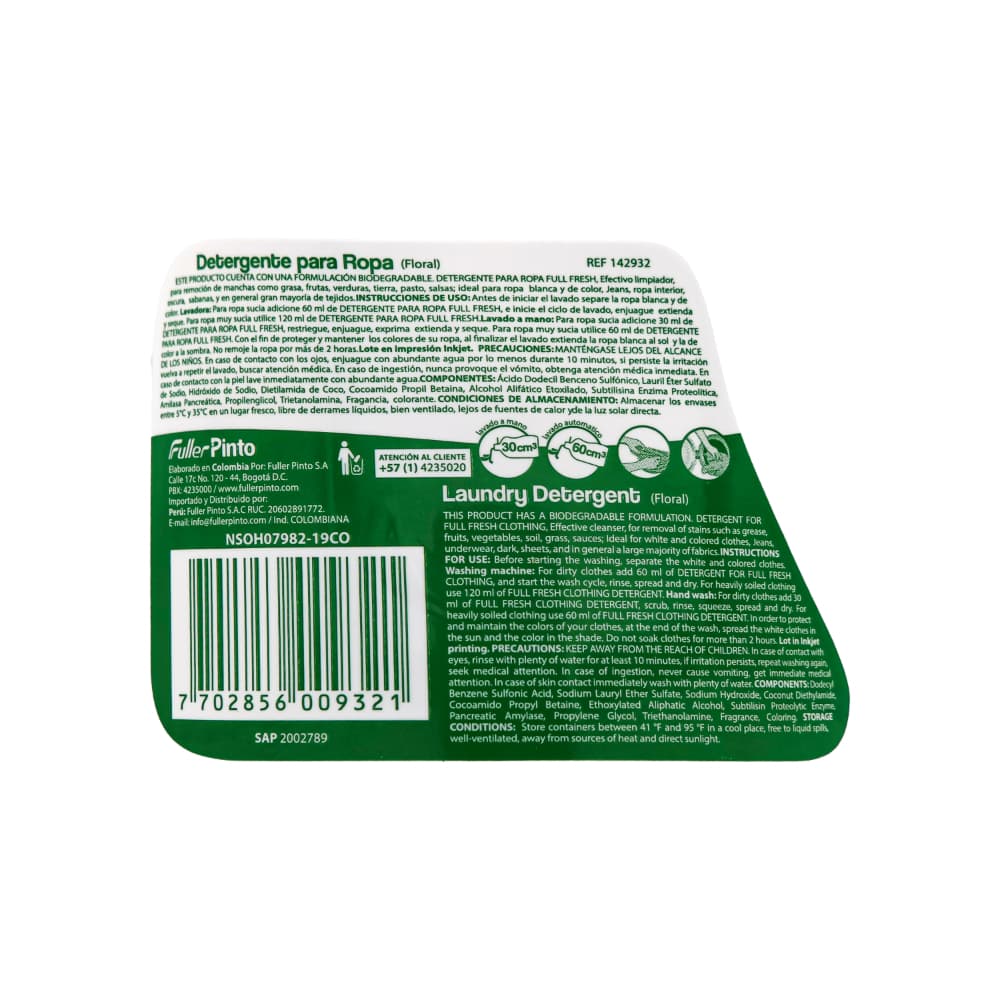 Detergente para ropa aroma floral Full Fresh (1 L / 33.8 fl oz) - Miniatura 3