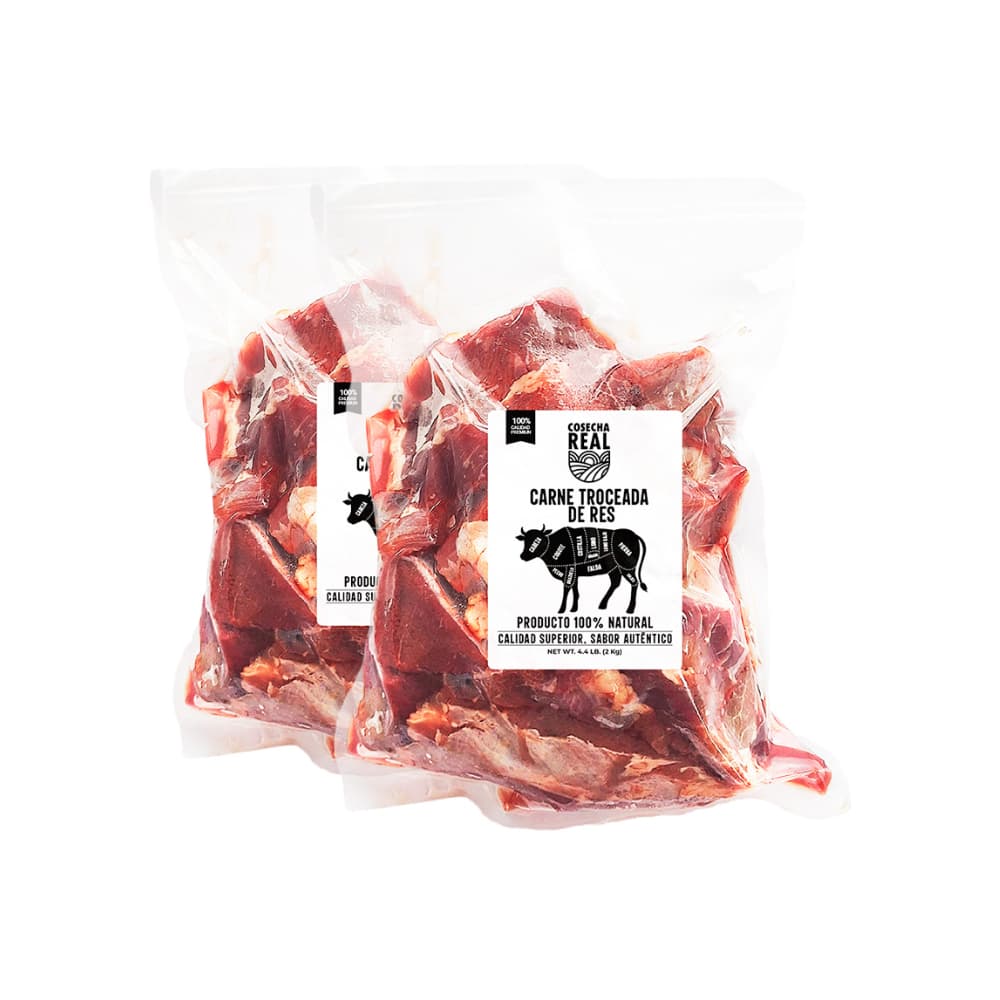 Carne troceada de res Cosecha Real (2 x 2 kg / 4.4 lb) - Imagen 1