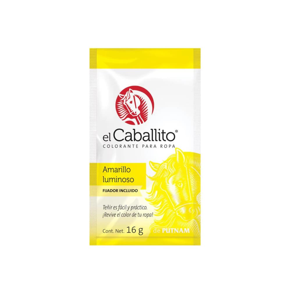 Colorante para ropa amarillo luminoso El Caballito (16 g) - Imagen 1