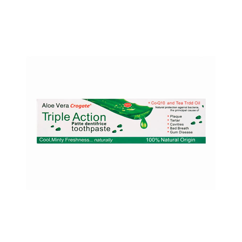 Pasta dental de aloe vera Crogate Triple Acción (100 g / 3.52 oz) - Miniatura 1