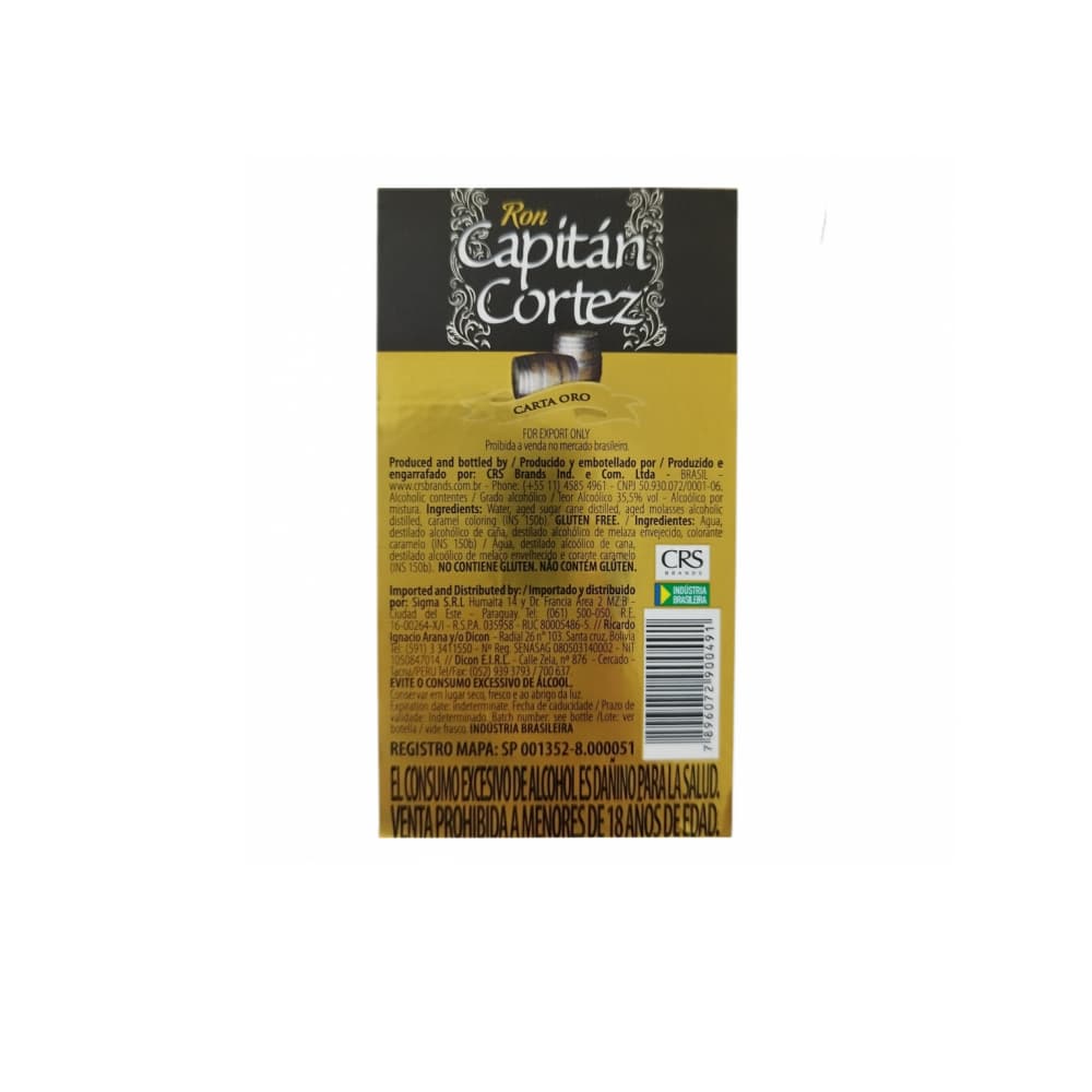 Ron carta oro Capitán Cortez (965 ml) - Miniatura 3