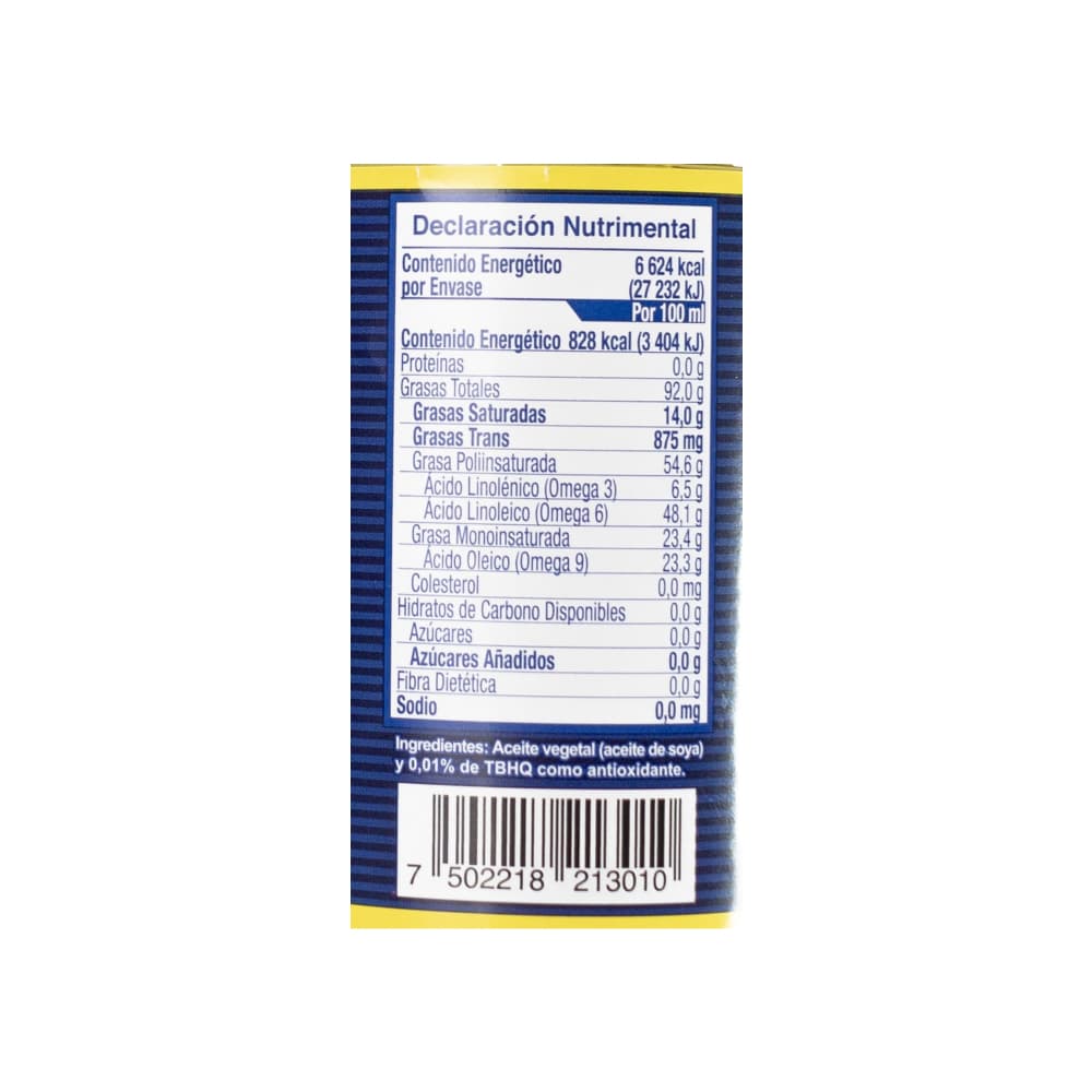 Aceite puro de soya Hysa (4 x 800 ml) - Miniatura 3