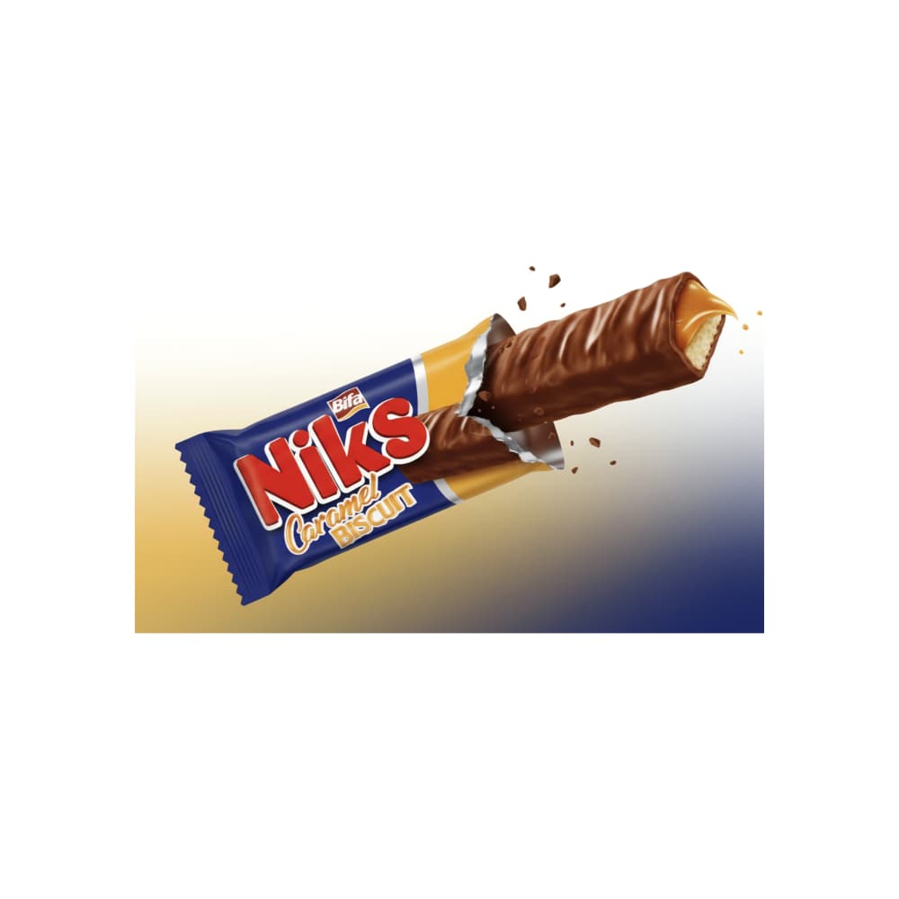 Galletas rellenas de caramelo y cubiertas de chocolate Niks Bifa (30 g / 1.06 oz) - Miniatura 4