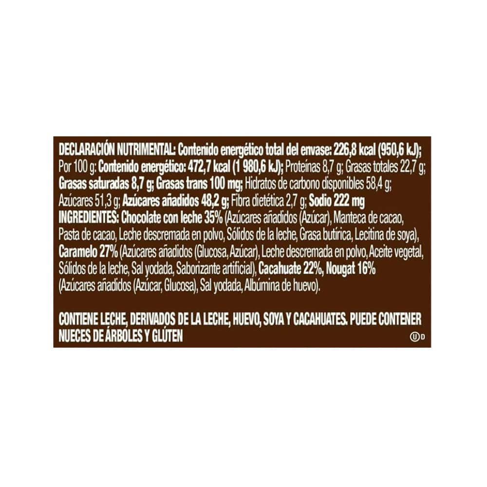 Barra de chocolate con relleno de caramelo y cacahuetes Snickers (48 g / 1.69 oz) - Miniatura 4