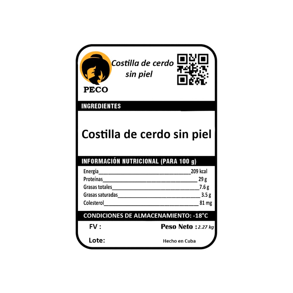 Costilla de cerdo sin piel Peco (2.27 kg / 5 lb) - Miniatura 2