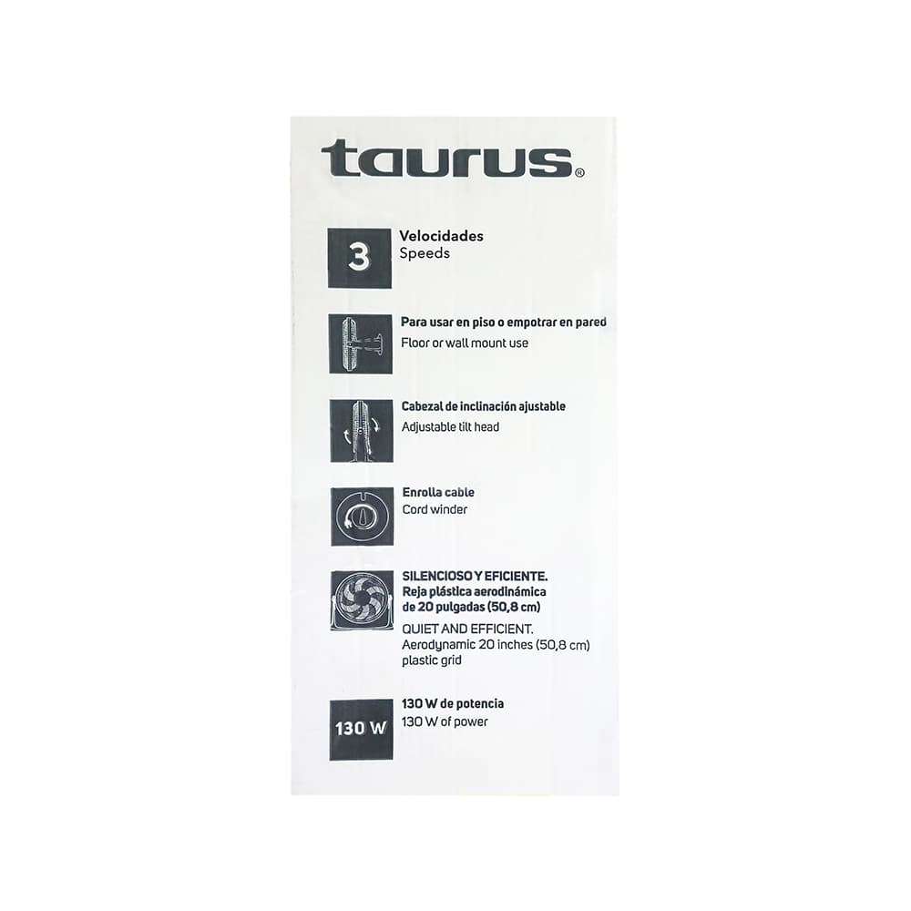 Ventilador circulador de piso de 20 pulgadas color negro Taurus Rush - Miniatura 6
