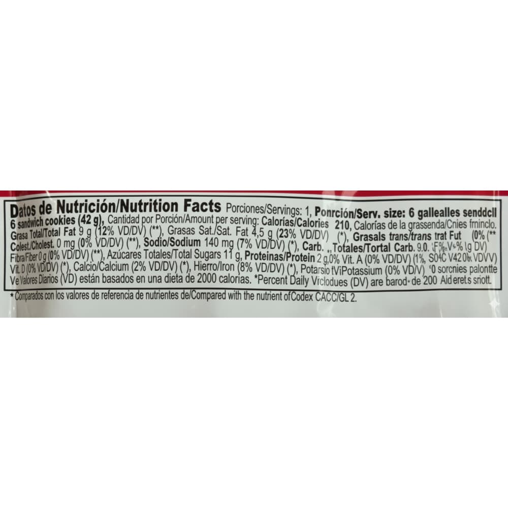 Galletas sabor vainilla con crema sabor fresa y albaricoque Doble Deleite GN (42 g / 1.48 oz) - Miniatura 3