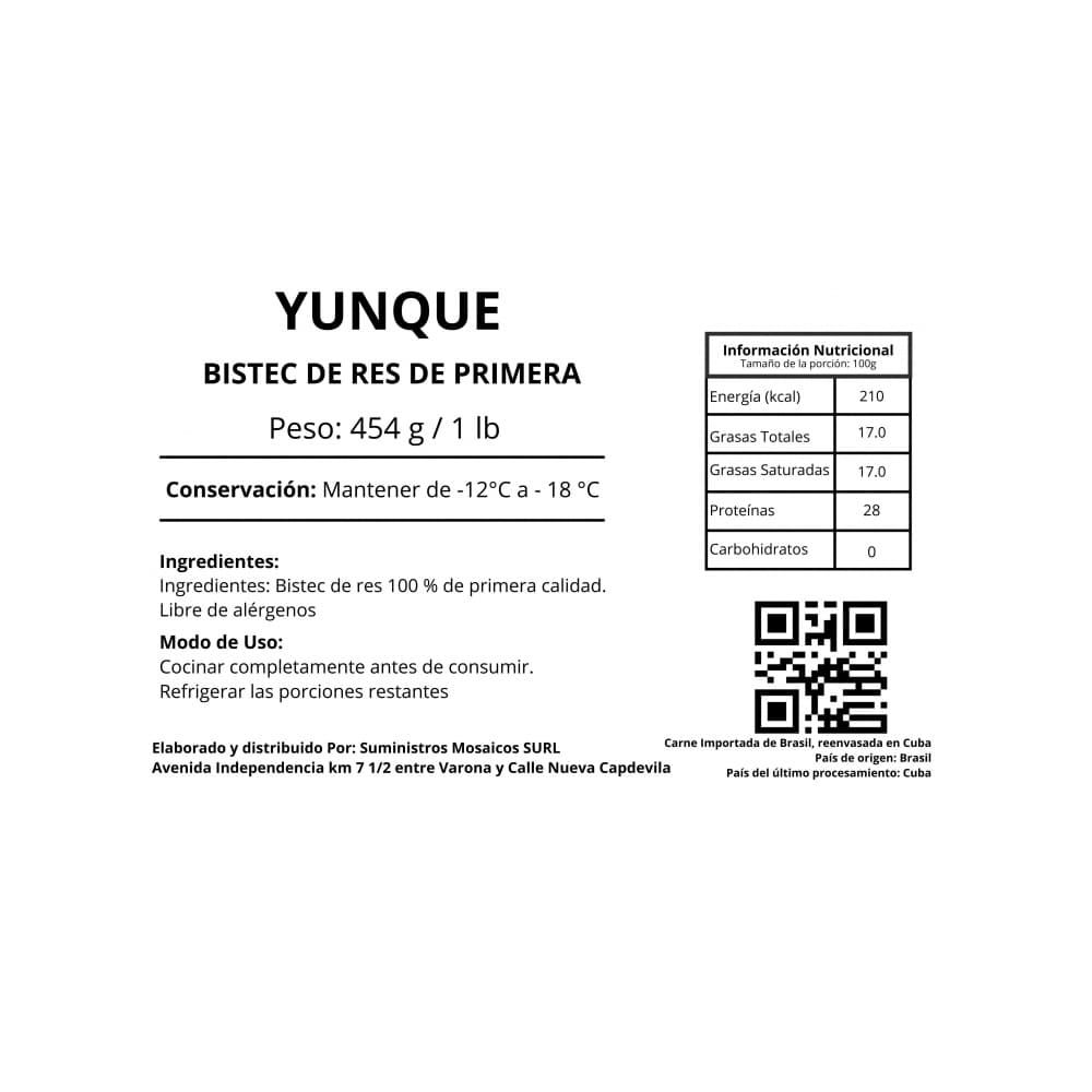 Bistec de res de primera Yunque (454 g / 1 lb) - Miniatura 3
