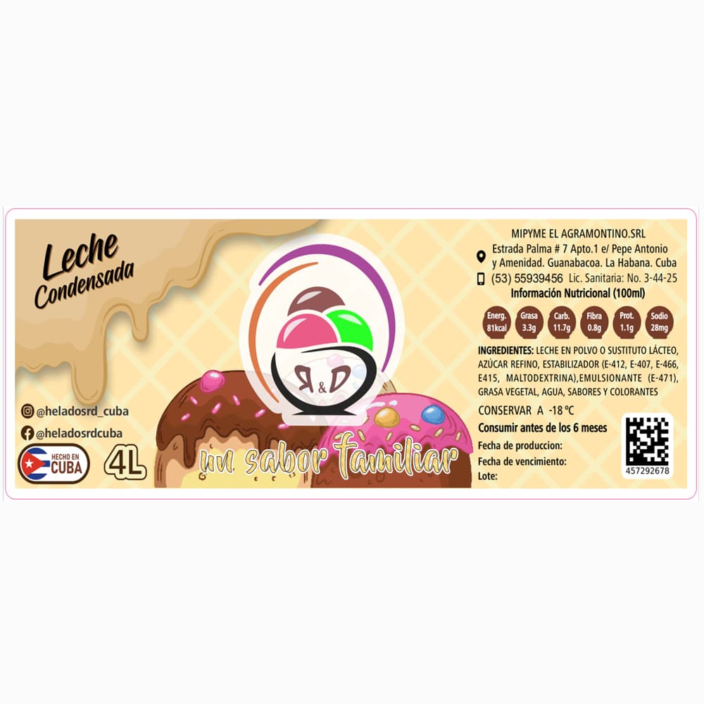 Helado sabor leche condensada R&D (4 L) - Miniatura 2