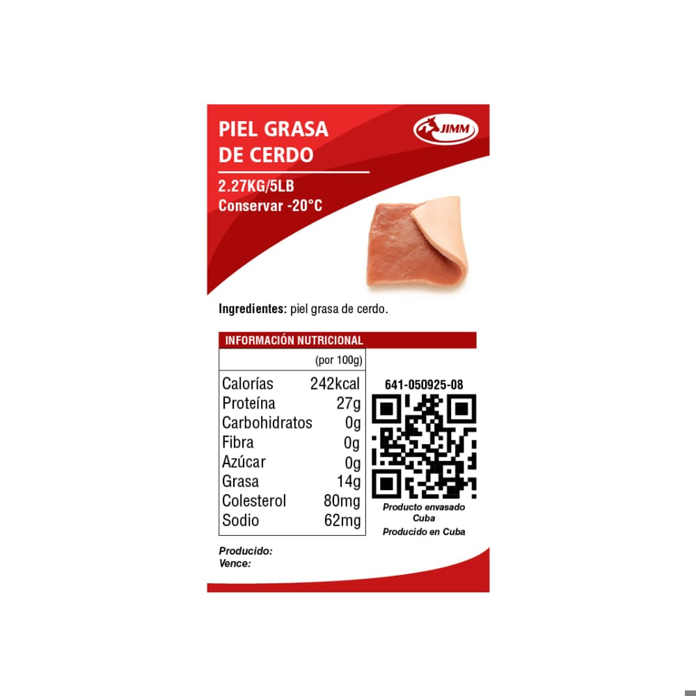 Piel grasa de cerdo Jimm (2.27 kg / 5 lb) - Miniatura 3