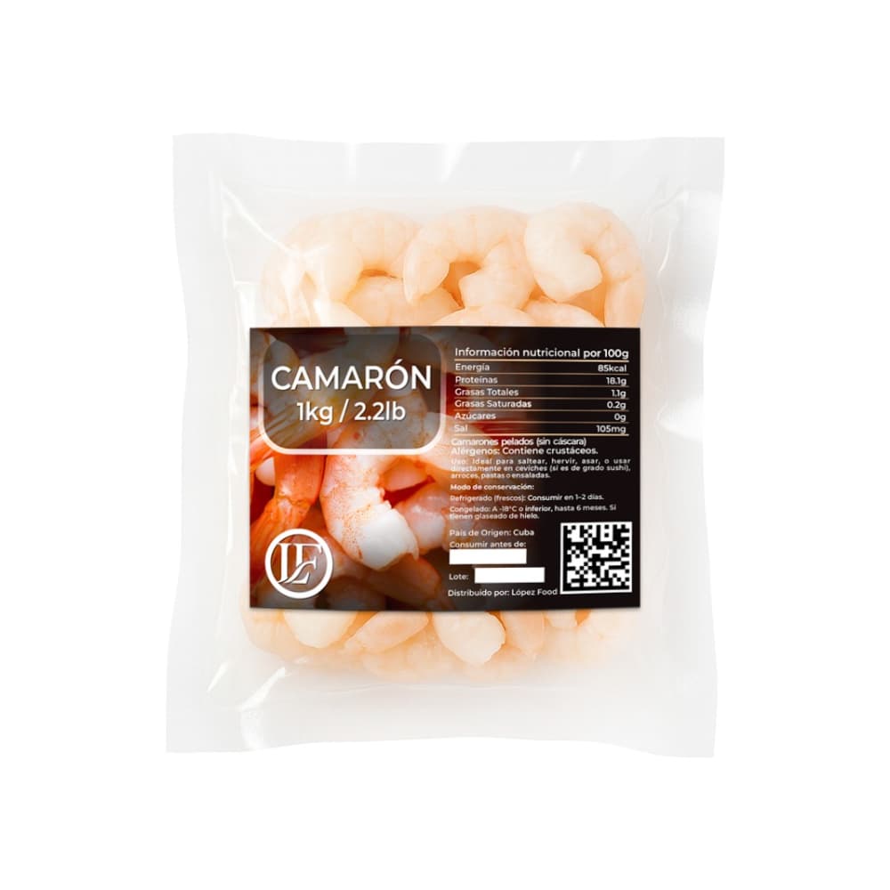 Camarones limpios LF (1 kg / 2.2 lb) - Imagen 1