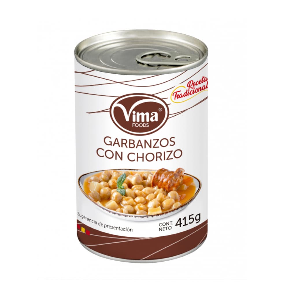 Garbanzos con chorizo Vima Foods (415 g / 14.64 oz) - Imagen 1