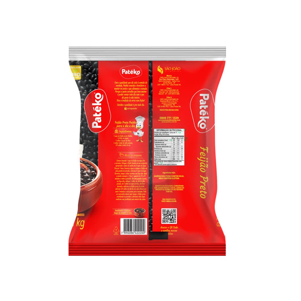Frijoles negros Patéko (1 kg / 2.2 lb) - Miniatura 3