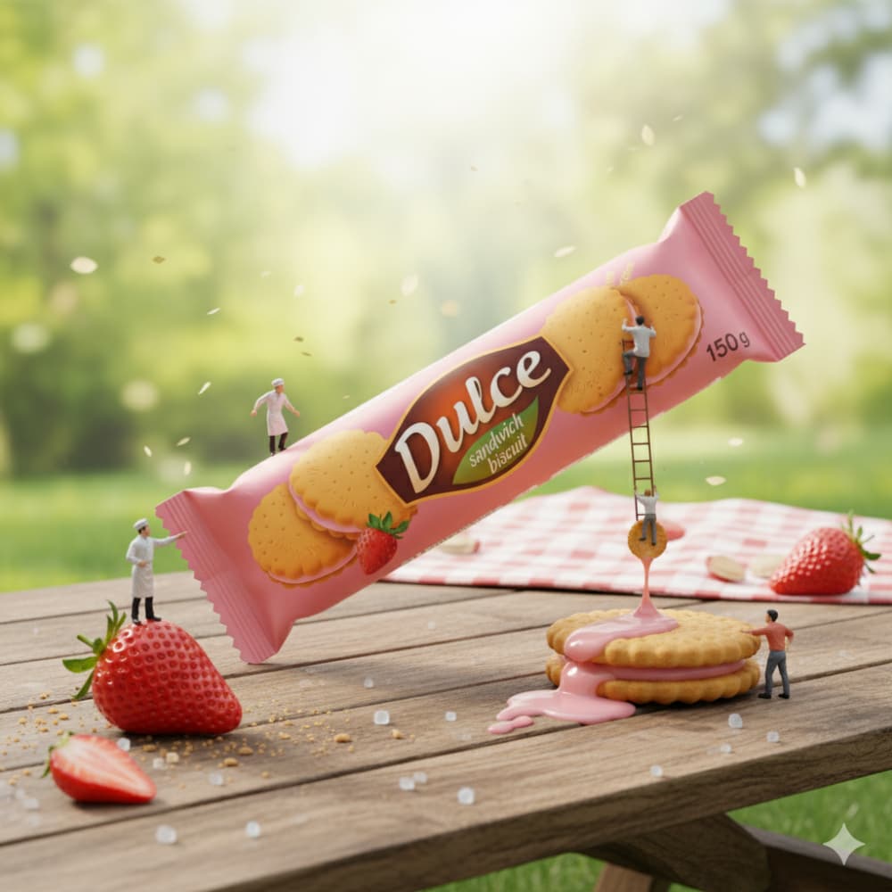 Galleta rellena con crema sabor fresa Dulce (150 g / 5.29 oz) - Miniatura 4