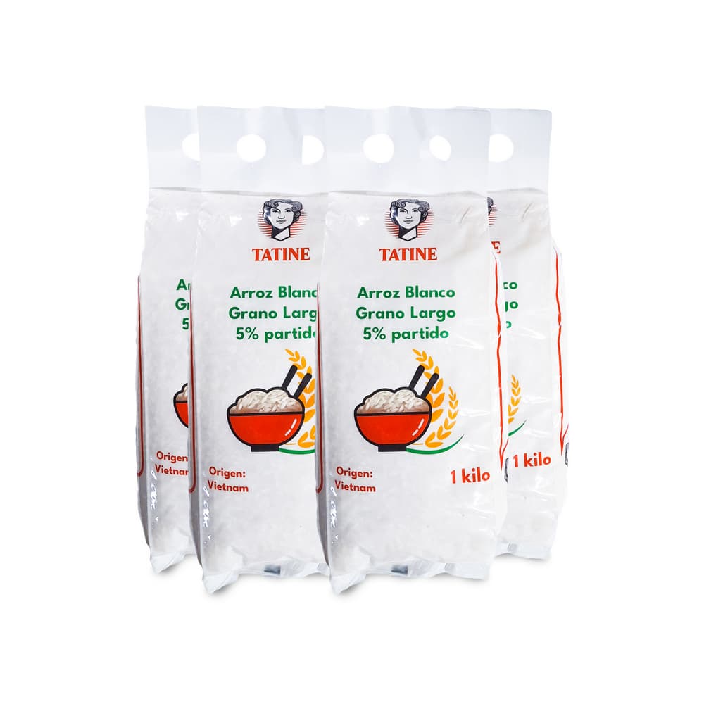 Arroz de grano largo Tatine (4 x 1 kg / 2.2 lb) - Imagen 1
