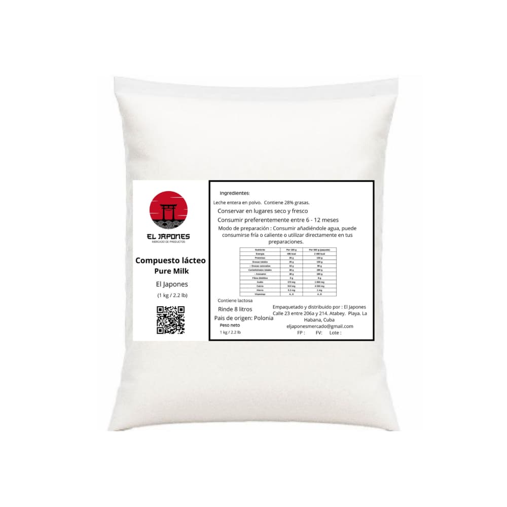 Compuesto lácteo Pure Milk (1 kg / 2.2 lb) - Imagen 1
