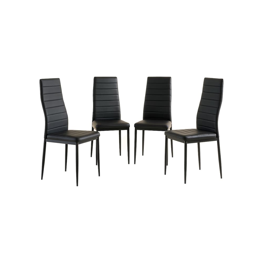 Conjunto de 4 sillas de comedor color negro Dowell - Imagen 1