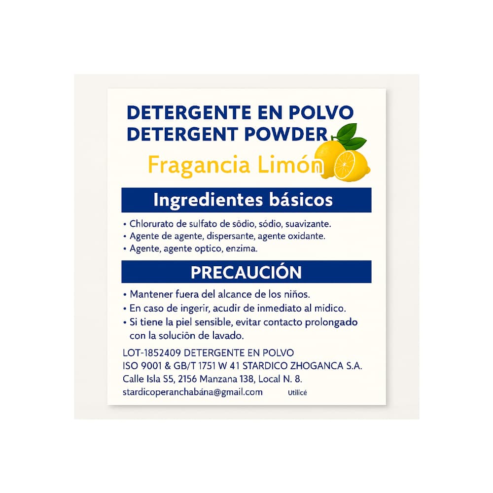 Detergente en polvo con aroma a limón Nt (250 g / 8.81 oz) - Miniatura 3