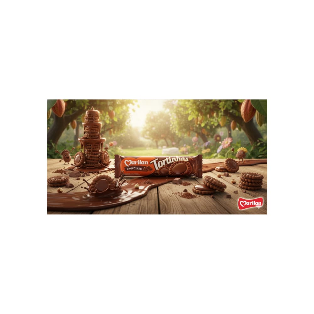 Galleta dulce con relleno sabor a chocolate Tortinhas Marilan (4 x 140 g / 4.94 oz) - Miniatura 4