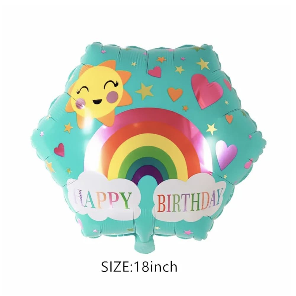 Globo de 18" hexagonal Happy birthday Balloon - Miniatura 4