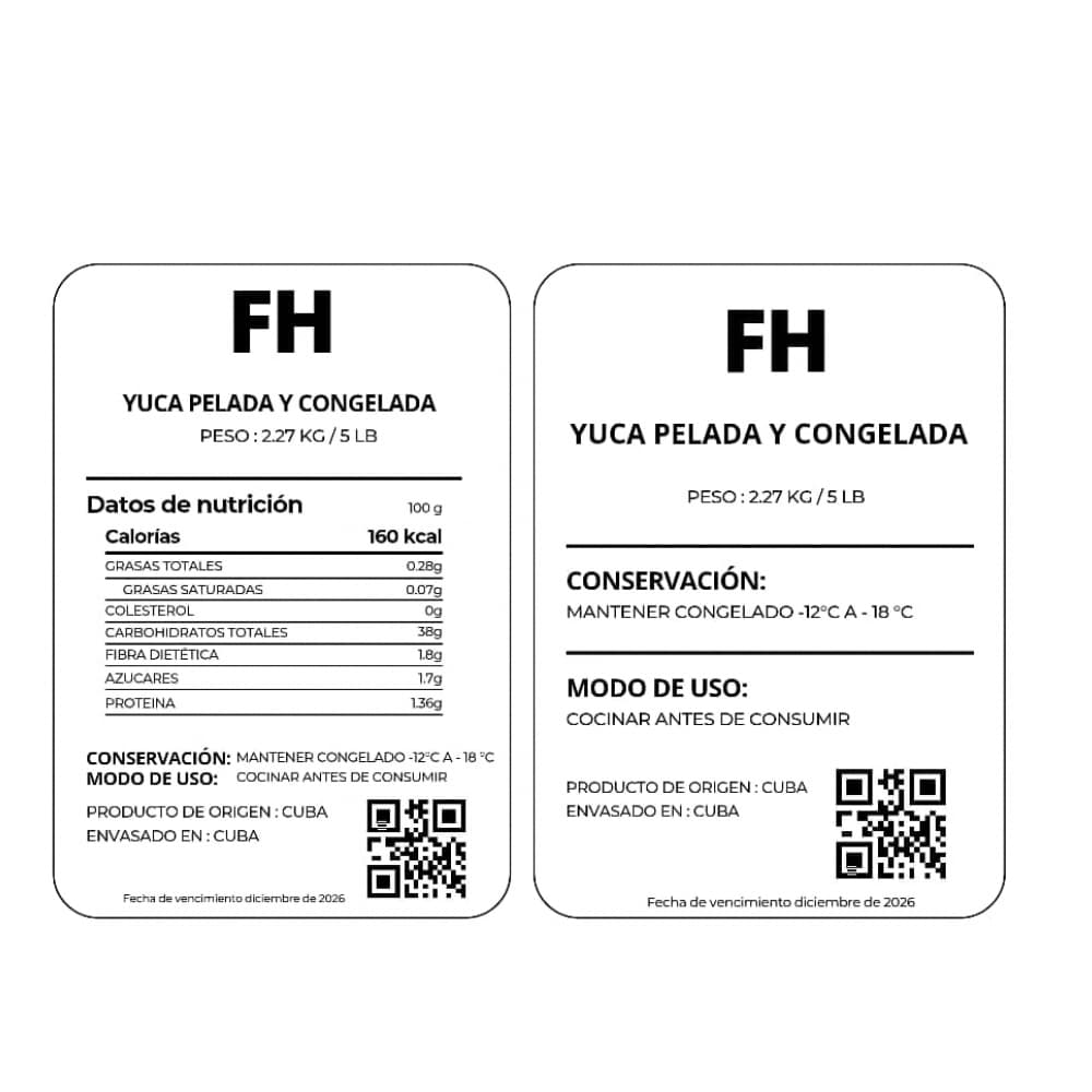 Yuca pelada y congelada Fresco Habana (2.27 kg / 5 lb) - Miniatura 3