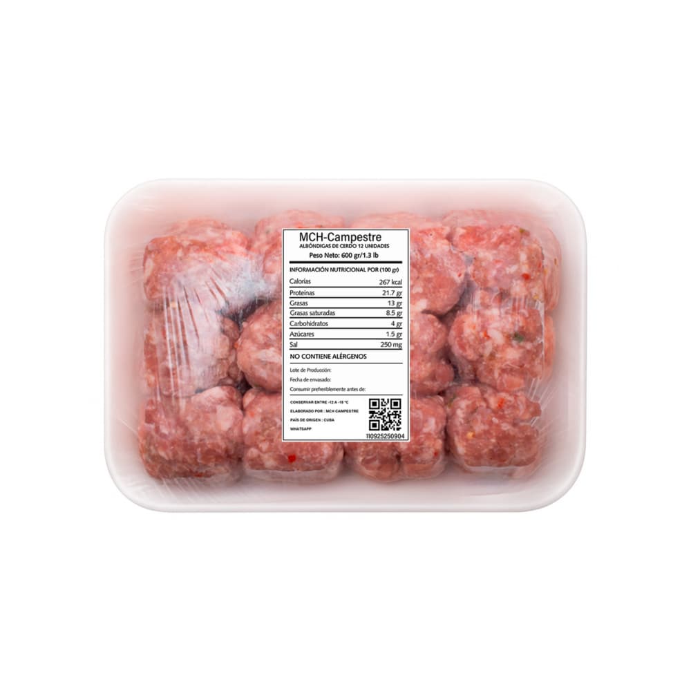 Albóndigas de carne de cerdo MCH-Campestre (600 g / 1.32 lb) - Imagen 1