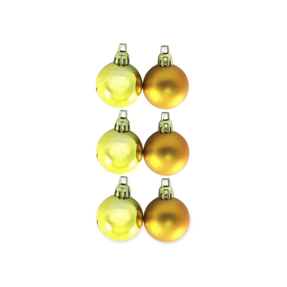Juego de 6 bolas de navidad color oro Casa y Menaje - Miniatura 2