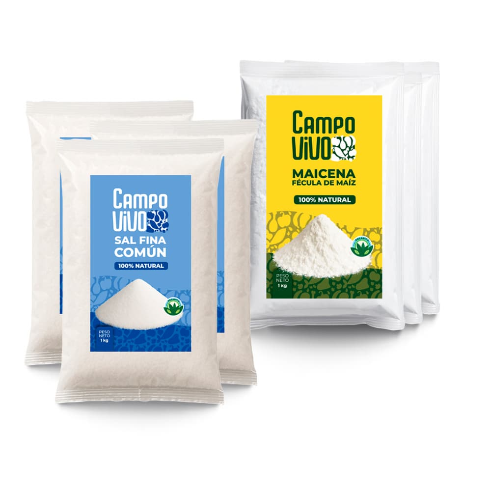 Combo de grano y sazón Campo Vivo #6: Sal fina común + Maicena - Imagen 1