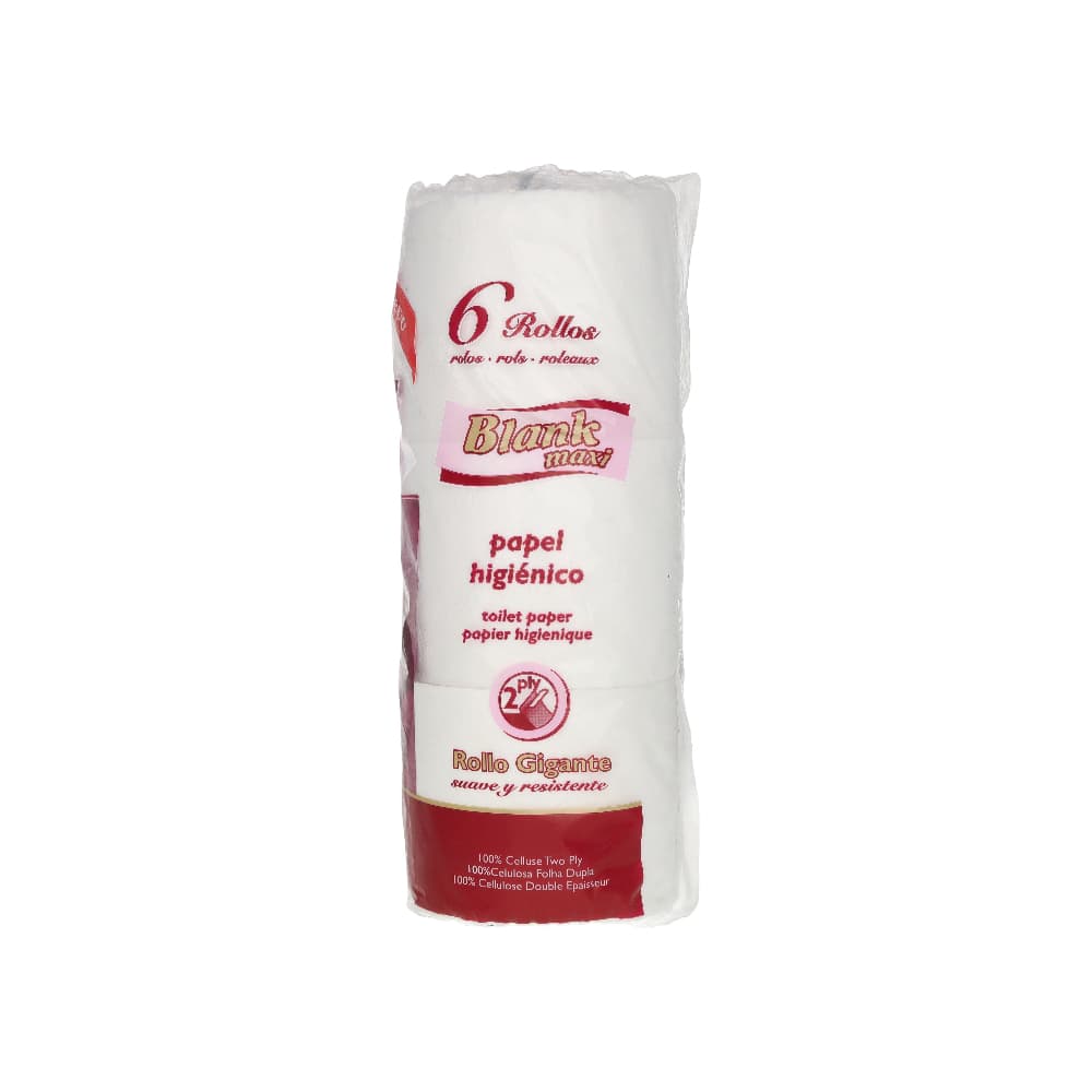 Papel higiénico doble hoja rollo gigante Blank Maxi (6 U) - Miniatura 2