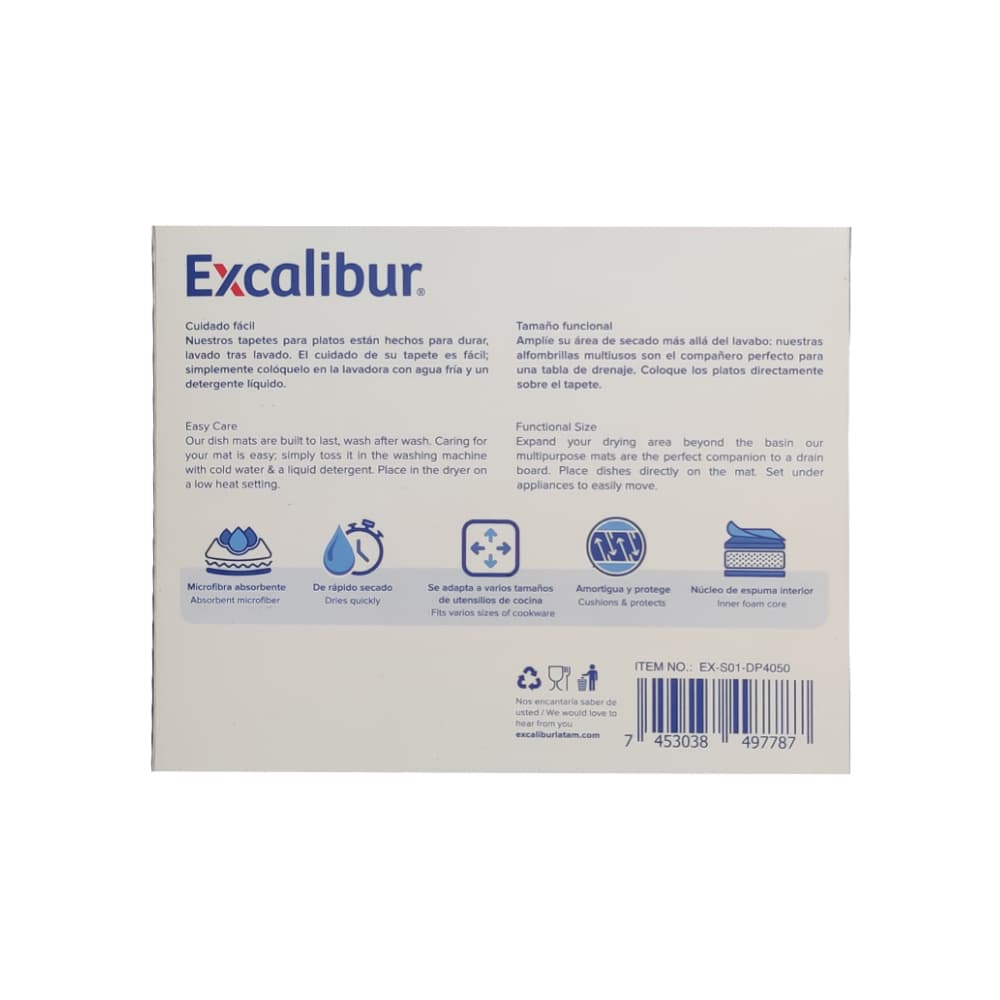 Tapete de microfibra para secado de 39 cm x 50 cm Excalibur - Miniatura 7