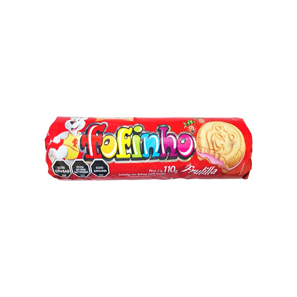 Galletas rellenas sabor fresa fofinho Ki-kakau (110 g / 3.88 oz) - Imagen 1